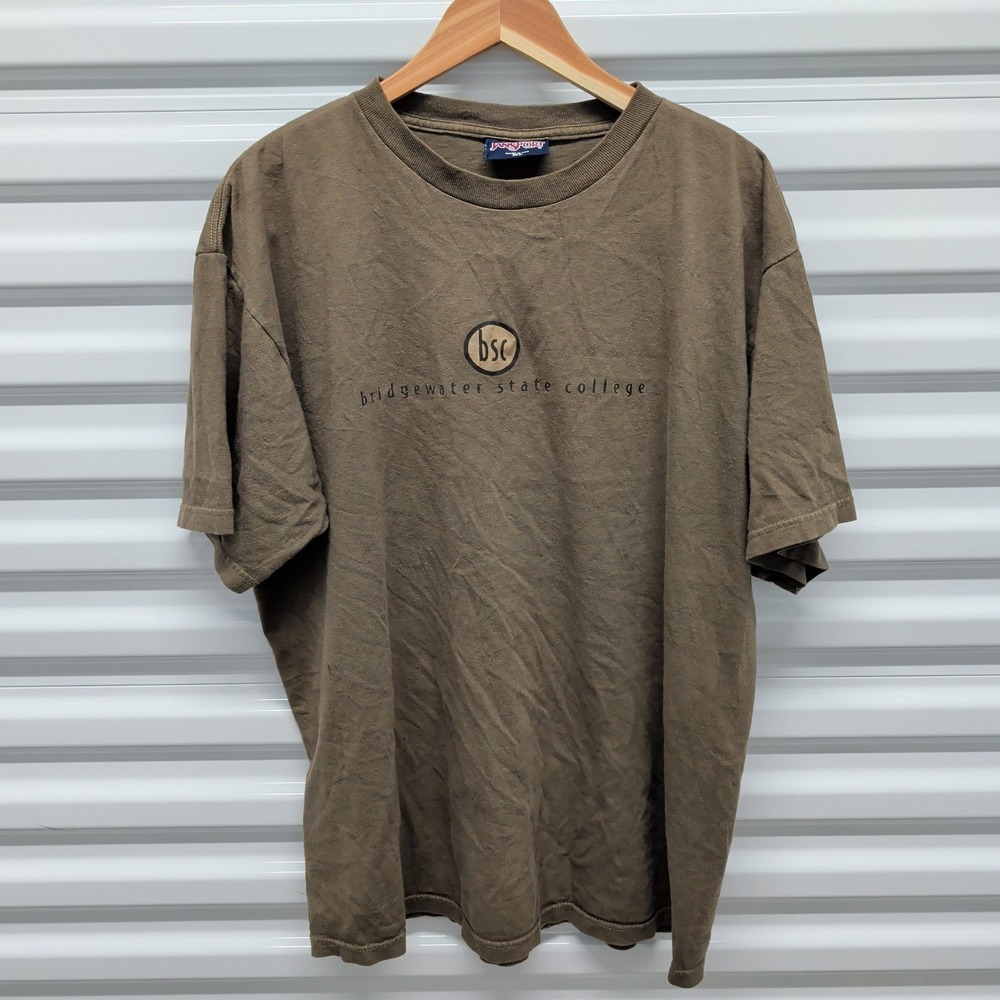Jansport Bridgewater State College Size XL Men Brown Graphic T-Shirt Made in USA — photo 2
